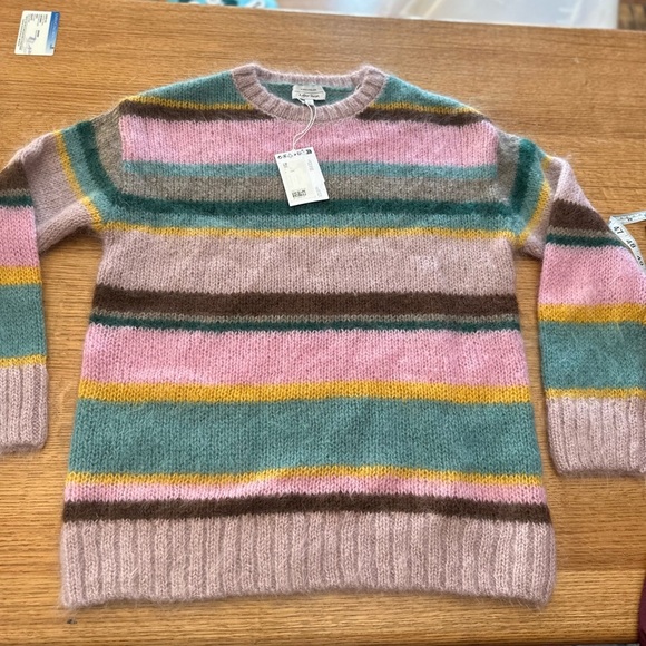 & Other Stories Relaxed Fit Mohair Striped Sweater 21” p2p, size small - Picture 6 of 12
